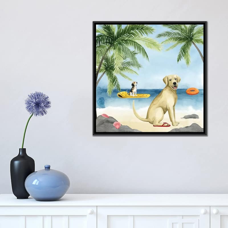 iCanvas "Dogs on Deck II" by Grace Popp Framed Canvas Print