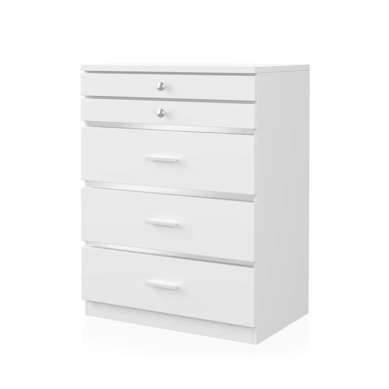 Mary Glam 5-Drawer Jewelry Armoire with Felt by Furniture of America - White