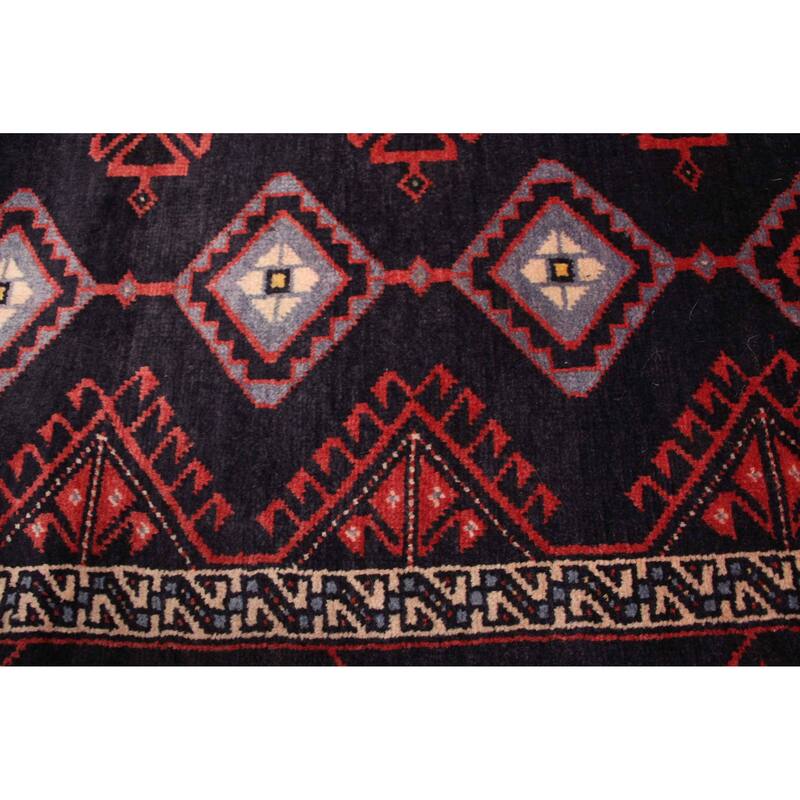 ECARPETGALLERY Hand-knotted Melis Vintage Dark Navy Wool Rug - 4'8 x 9'7