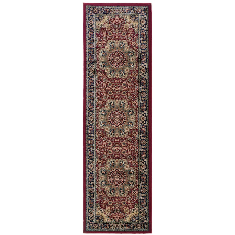 Style Haven Annapolis Traditional Persian Inspired Area Rug - 2'3" x 7'9" Runner - Red/Blue - Runner/Rectangle