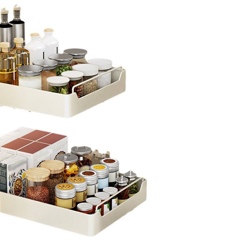 Pull Out Cabinet Organizer Fixed With Damping Guide Noiseless Slide Out Pantry s For Kitchen 12.2"Wx16.9"Dx2.75"H