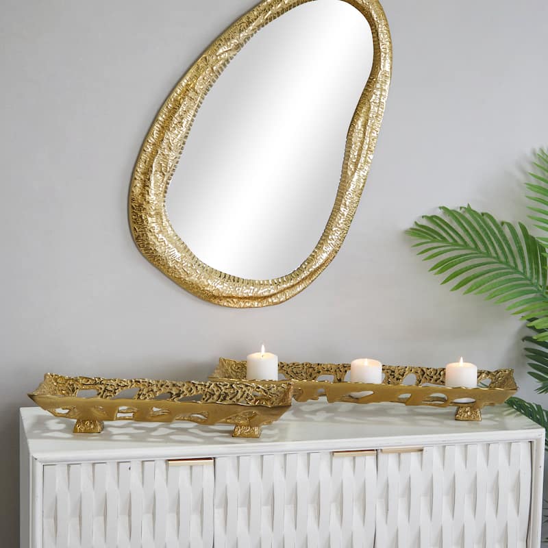 Stylish Aluminum Metal Tray (Set of 2) - Silver or Gold