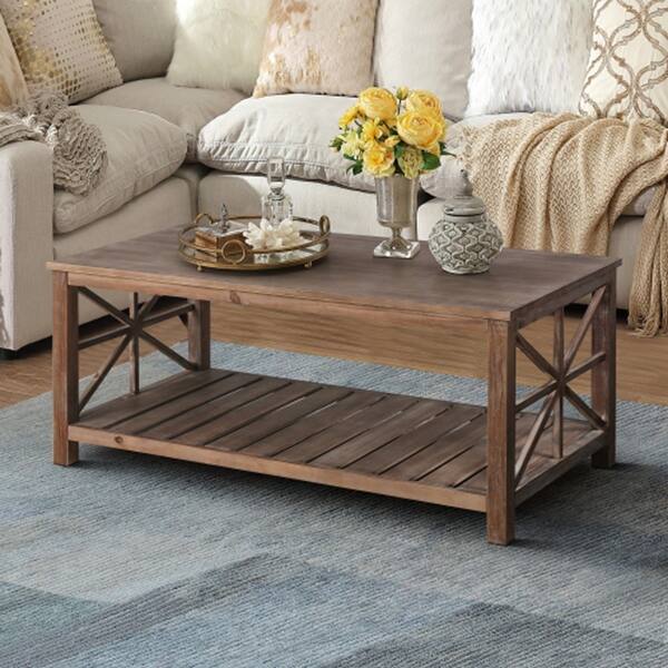 47 Inch Modern Coffee Table with Storage Shelf - Bed Bath & Beyond ...