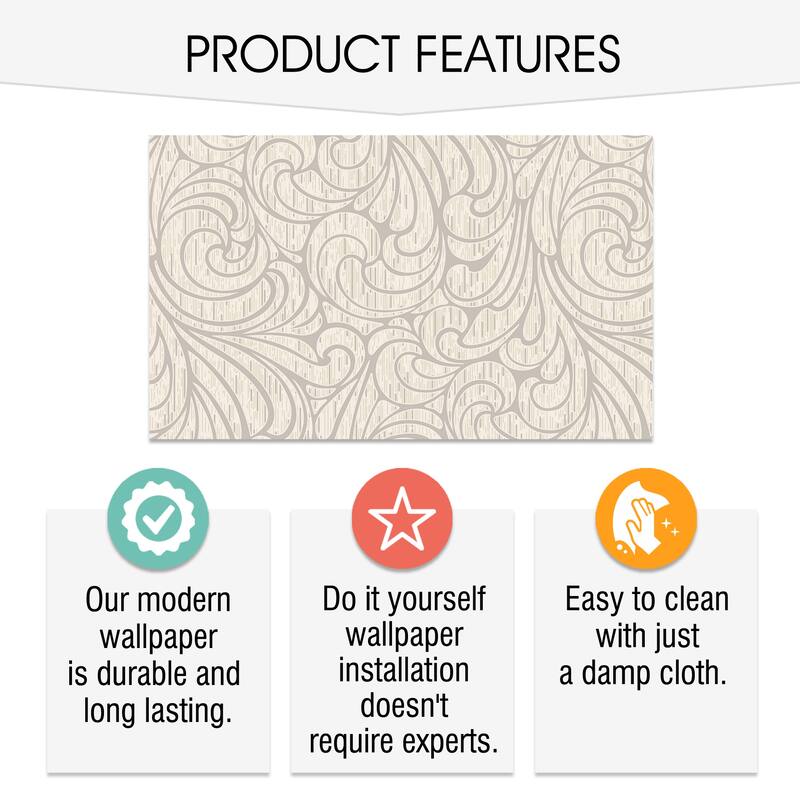 SUSSEXHOME Removable Wallpaper-Waterproof, Strippable, Light Resistance & Cleanable Wall Paper Roll-Wallpaper-Flowery