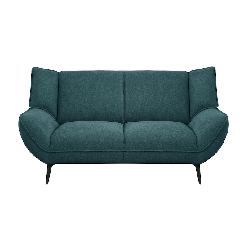 Logan Teal Blue Flared Arm Loveseat