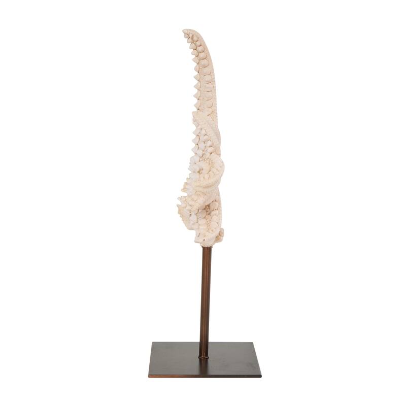 Polystone Starfish Textured Sculpture with Copper Stand - Pink - Roche River Decor - 4"W x 8"L x 12"H