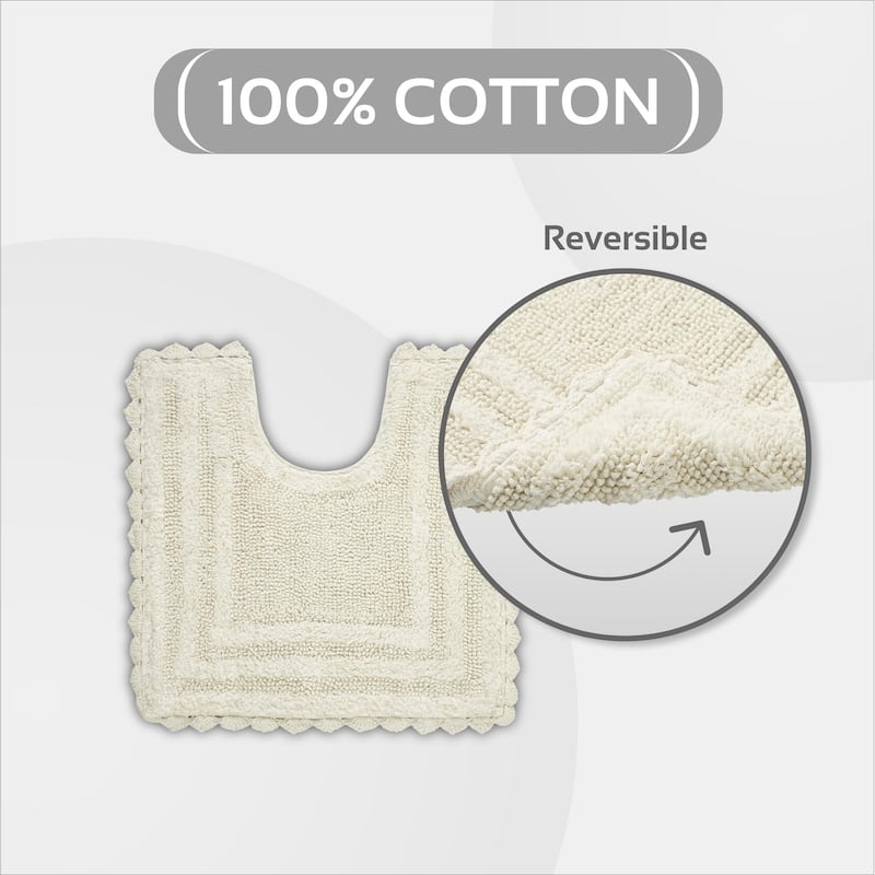 Better Trends Bath Rugs 100% Cotton Soft & Water Absorbent Reversible Tufted Bathroom Rug for Shower, Sink Mats Lilly Crochet