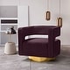 preview thumbnail 77 of 114, HULALA HOME Carisa Modern Upholstered Swivel Open-Back Barrel Chair with Golden Base Set of 1 - Purple