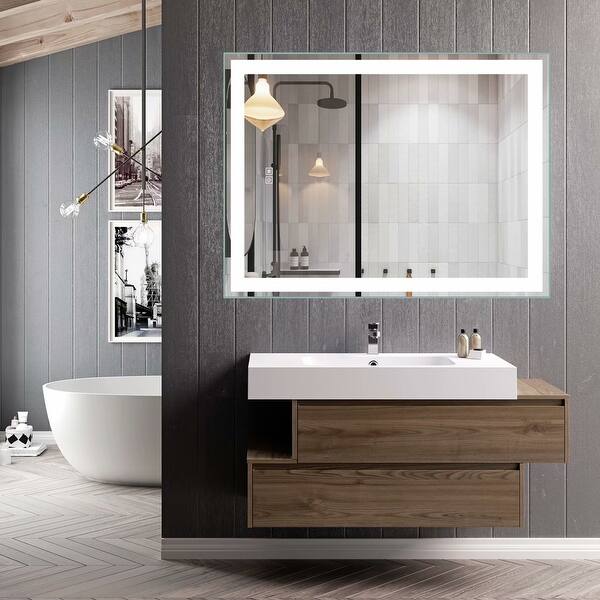Smart Backlit Led Illuminated Fog Free Vanity Mirror With Lights And Dimmer Overstock 30900503
