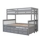 preview thumbnail 18 of 17, Twin-over-Full Bunk Bed with Twin Size Trundle Bed, Kids Separable Bunk Bed with Drawers and Headboard Included