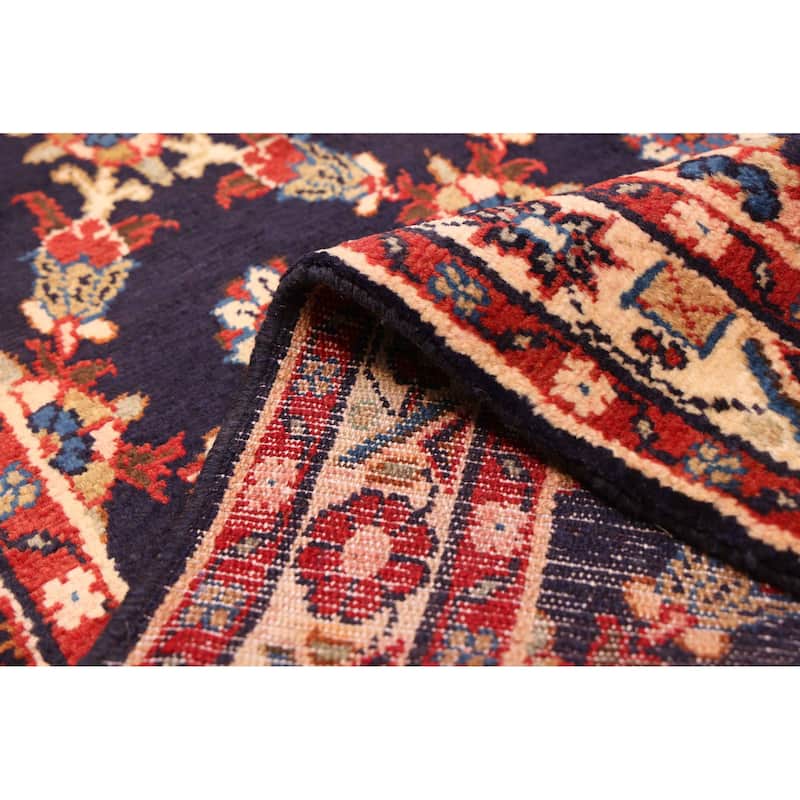 ECARPETGALLERY Hand-knotted Anadol Dark Navy Wool Rug - 2'7 x 11'0