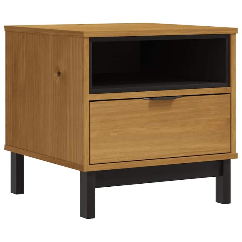 vidaXL Side Table FLAM 19.7"x19.7"x19.7" Solid Wood Pine - 19.7" x 19.7" x 19.7"