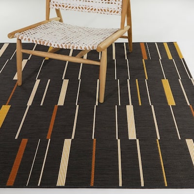 Hugo Modern Stripe Indoor/Outdoor Area Rug