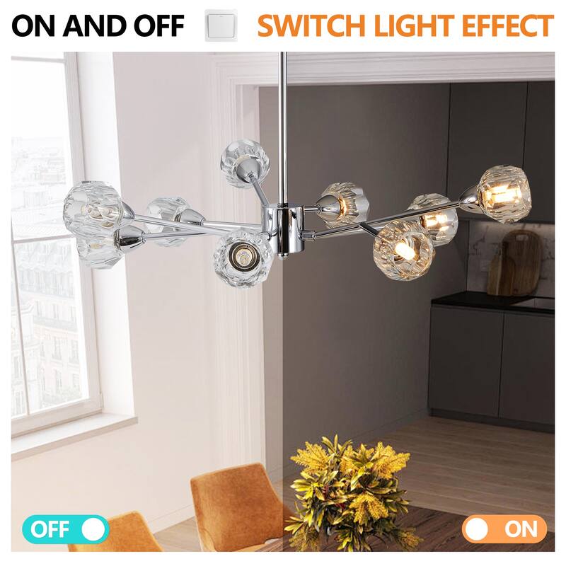 Stylish Crystal Chandelier, Kitchen Island Pendant Ceiling Lighting Fixture, Chrome Hanging Pendant Lighting Fixtures