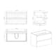 36"Bathroom Vanity with Sink,Storage Wall Mounted Floating Bathroom Vanity,One-Piece White Sink Basin without Drain and Faucet