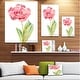 preview thumbnail 3 of 8, Designart "Single Pink Tulip on White Background" Flower Artwork on Canvas