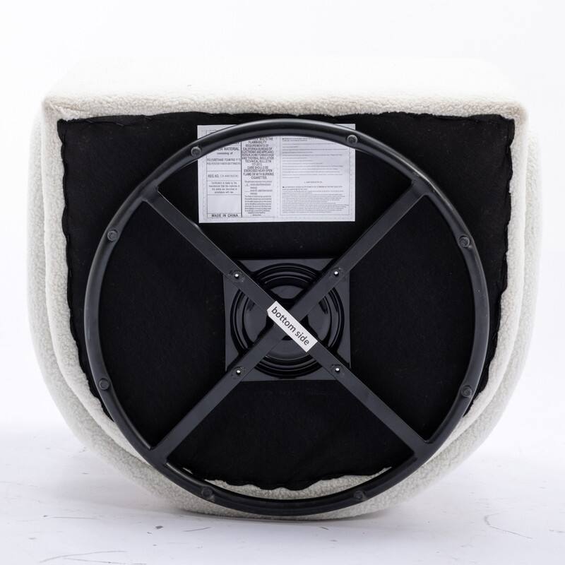 21.06"Seat Width Soft Teddy Fabric Swivel Chair For Living Room