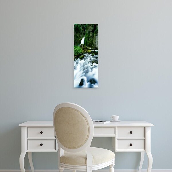 Easy Art Prints Panoramic Images's 'Waterfall, Wahclella Falls, Columbia River Gorge, Oregon, USA' Premium Canvas Art