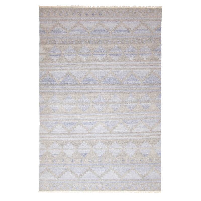 ECARPETGALLERY Flat-Weave Ankara FW Grey Wool Kilim - 5'9 x 8'8