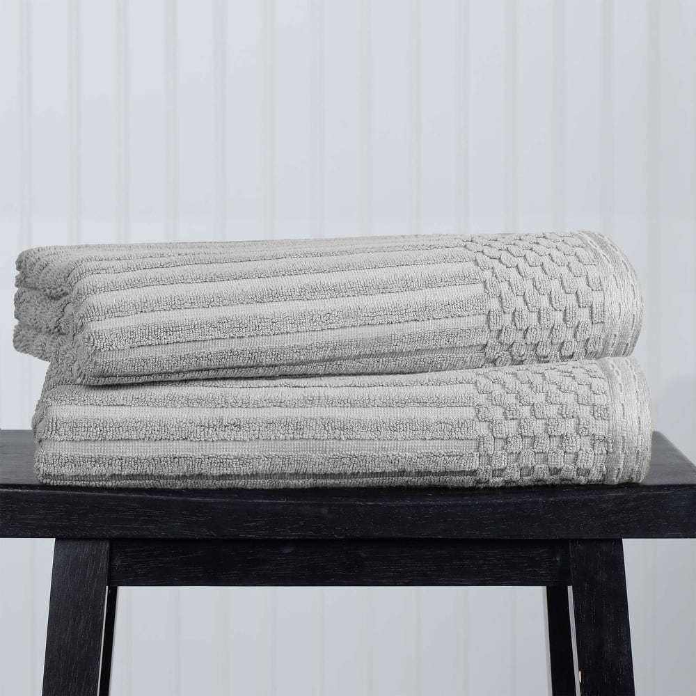 Superior Soho Ribbed Cotton Bath Towel Set of 2