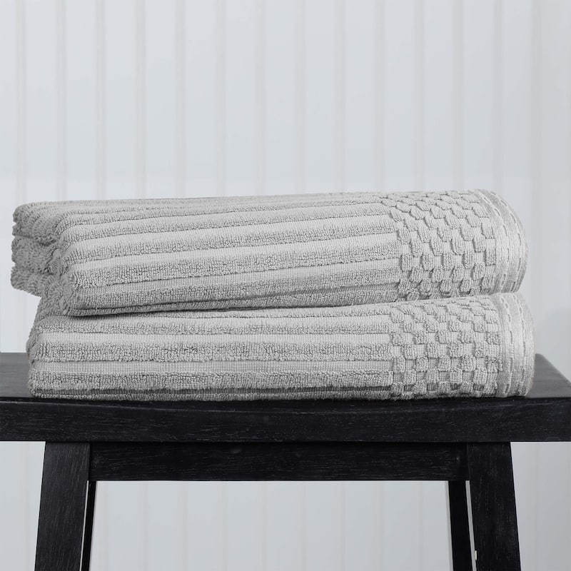Superior Soho Ribbed Cotton Bath Towel Set of 2