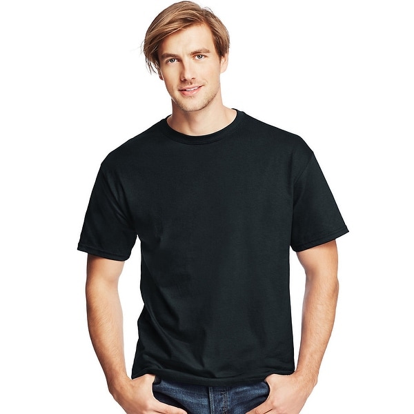 hanes black crew neck t shirt