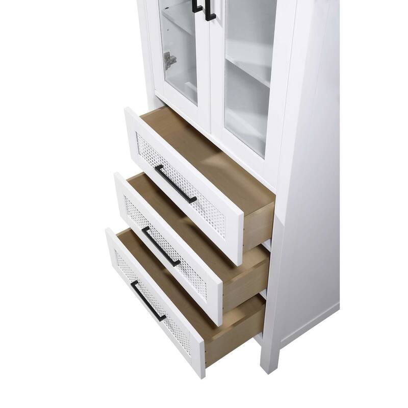 Winslow 16-28 Inch Bath Storage Glass Cabinet