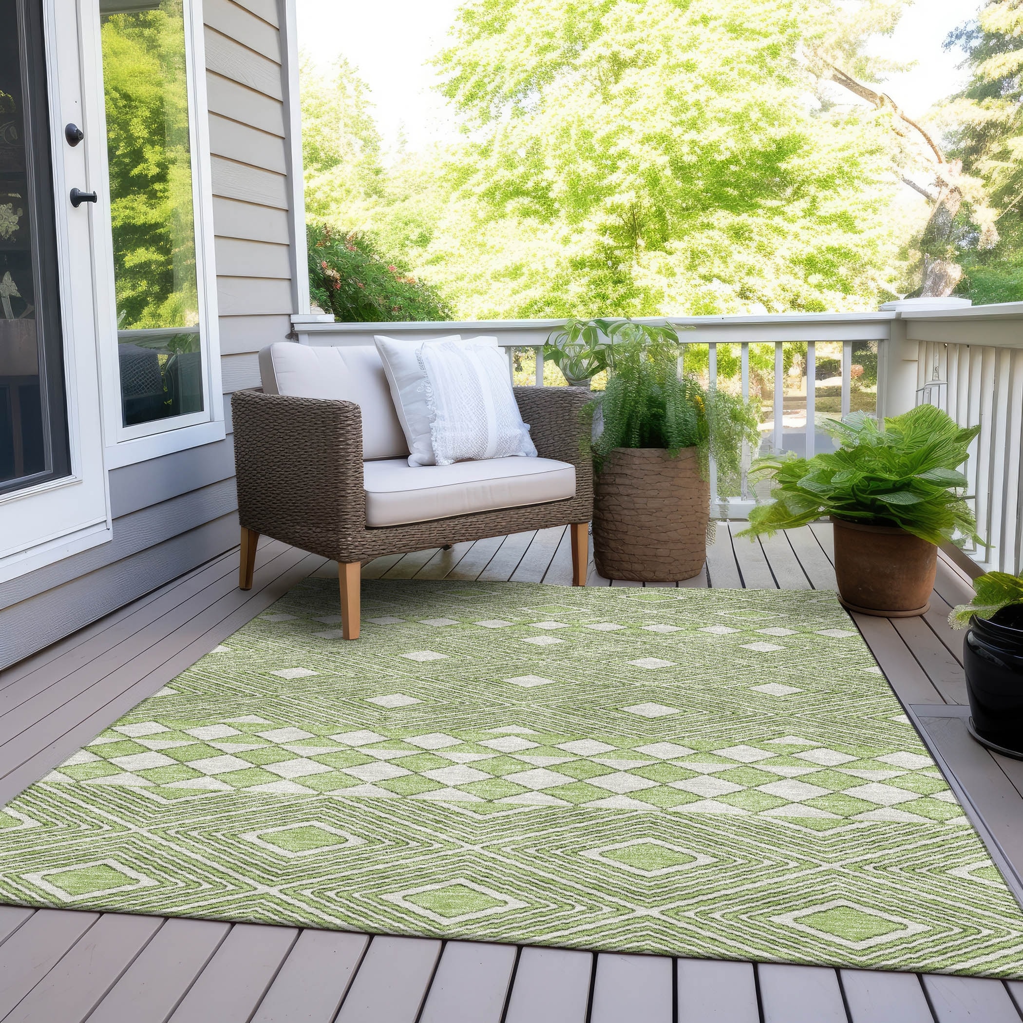 Machine Washable Indoor/ Outdoor Chantille Boho Moroccan Rug