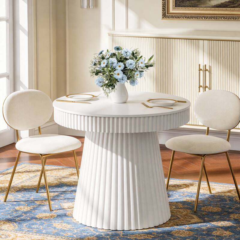 Small Dining Table, Modern Round Kitchen Table, 31.5" Circle Dining Tables for Kitchen, Dining Room, Living Room, Apartment