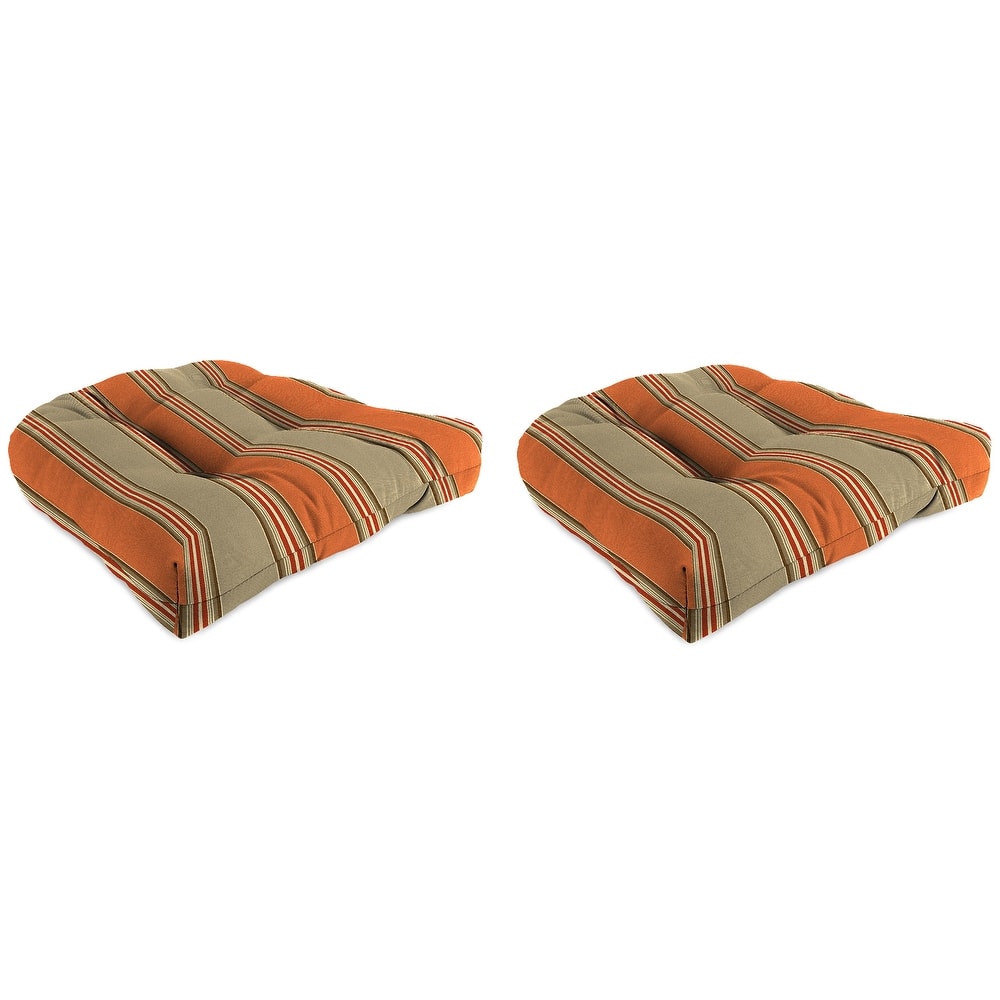 Sunbrella 18" x 18" Contoured Outdoor Wicker Seat Cushion - Set of 2 - 18'' L x 18'' W x 4'' H