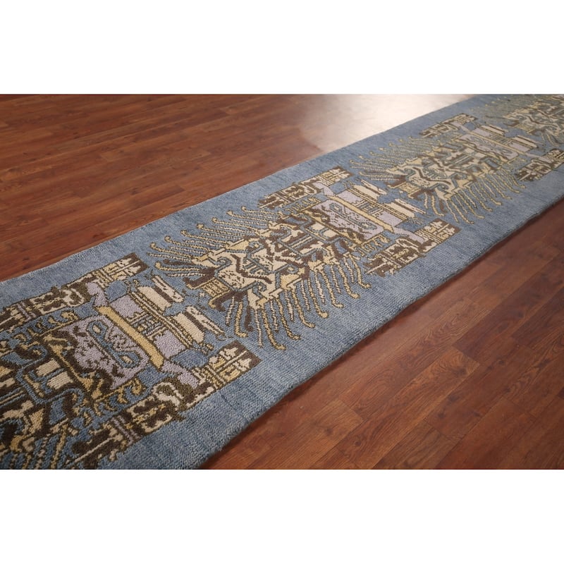 Khotan Oriental Runner Rug Handmade Wool Carpet - 2'6"x 12'0"