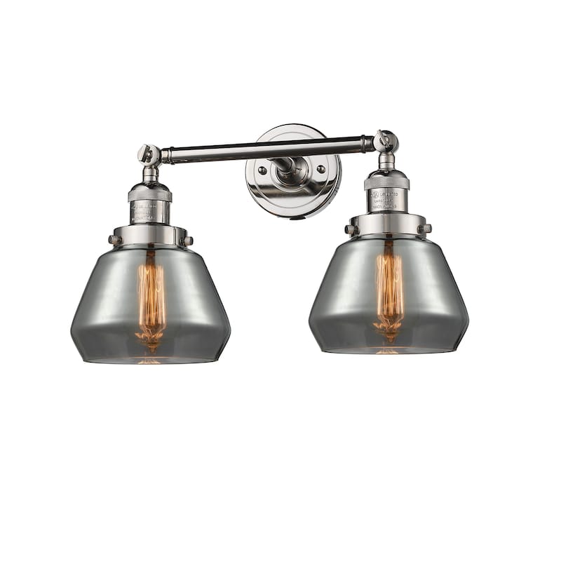 Innovations Lighting Fulton 2 Light 17" Wide Bathroom Vanity Light - Polished Nickel / Smoked