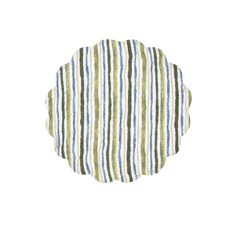 Cooper Pines Cotton Quilted Round Reversible Placemat Set of 6 - Set of 6