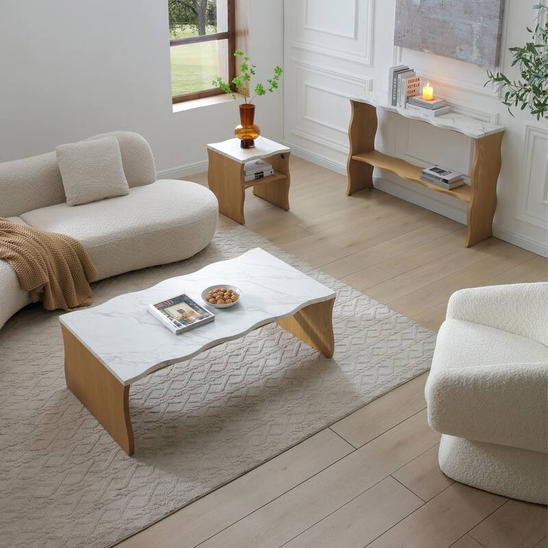 Simple Cocktail Table Coffee Table Accent Table for Living Room Bedroom, Center Table End Table Side Table