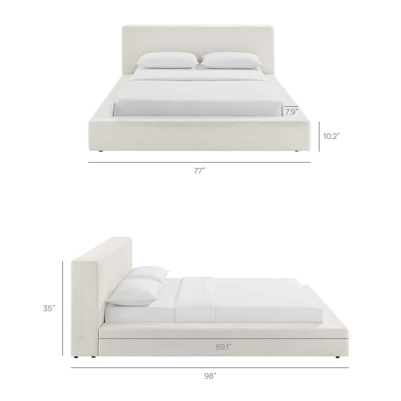 Luma Chenille Upholstered Platform Bed Frame