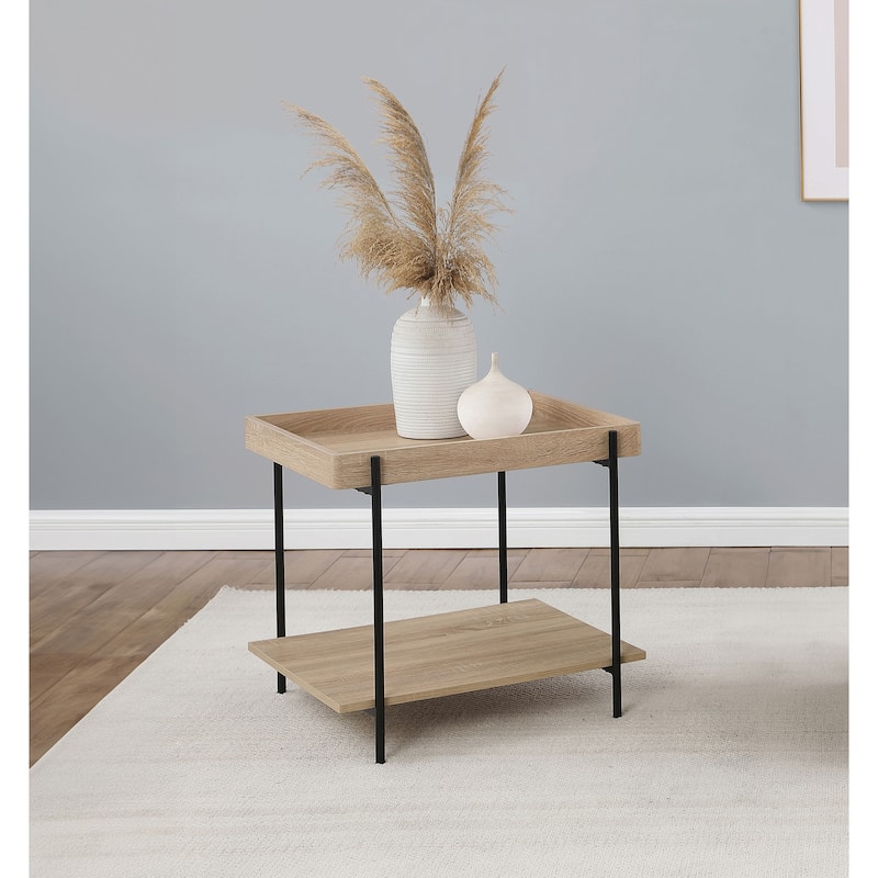 Fallon Square Engineered Wood End Table Light Brown