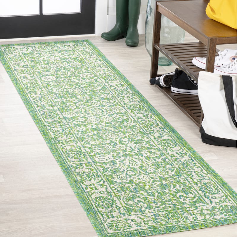 JONATHAN Y Sinjuri Bohemian Textured Weave Floral Indoor/Outdoor Area Rug