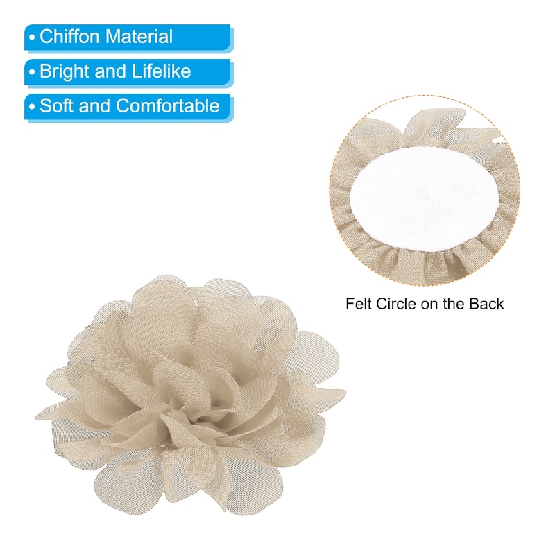 10Pcs Chiffon Flowers Fabric Flower Sewing Fabric Appliques