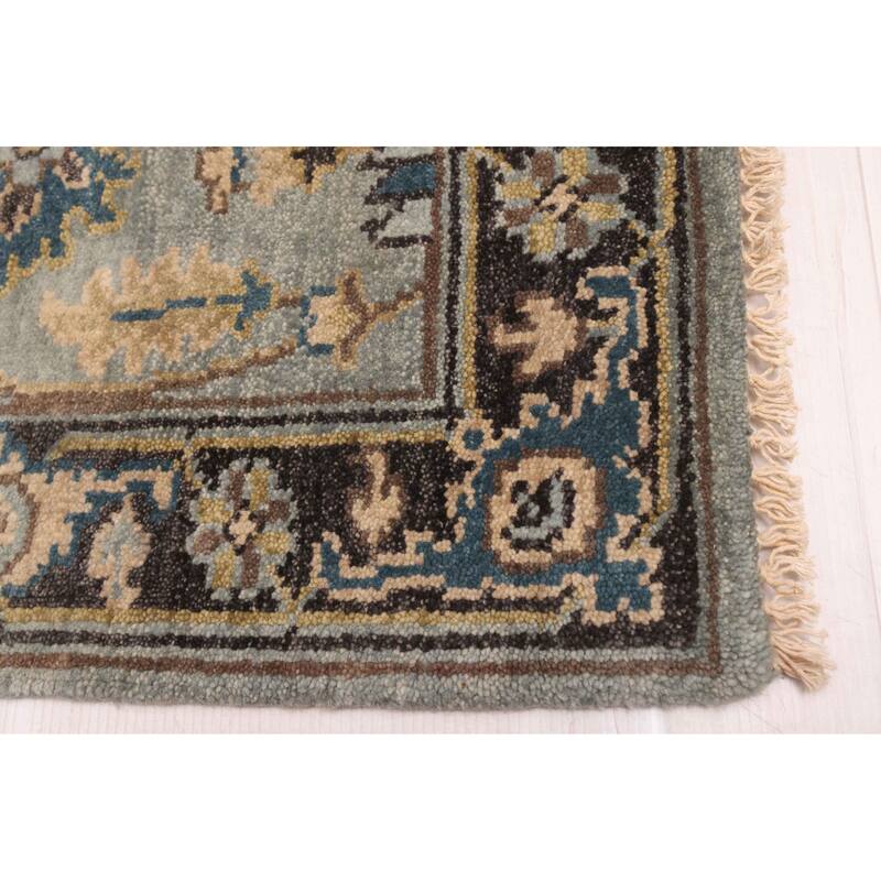 ECARPETGALLERY Hand-knotted Finest Agra Jaipur Teal Wool Rug - 2'6 x 7'11