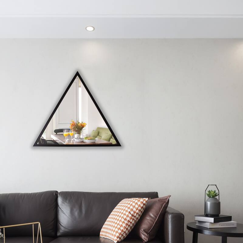 Black Framed Wall Mounted Triangular Accent Mirror