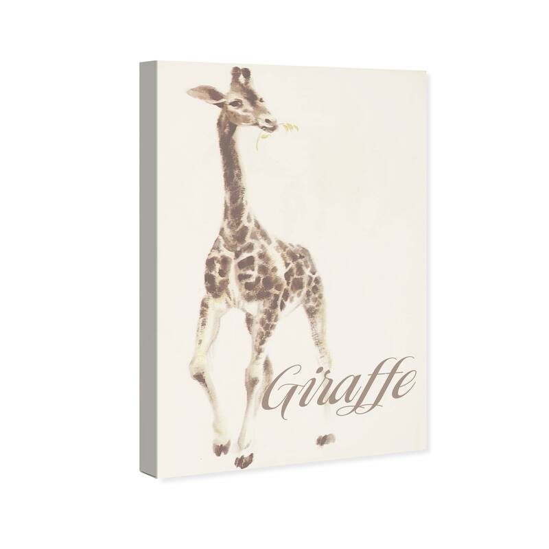 Wynwood Studio Canvas Animals Giraffe Soft Brown and Dark Brown Modern & Contemporary Wall Art Canvas Print
