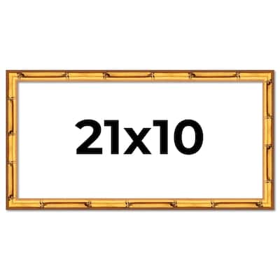 21x10 Frame Gold Bamboo Picture Frame Modern Photo Frame Includes UV Acrylic Shatter Guard Front Acid Free Foam Backing Board