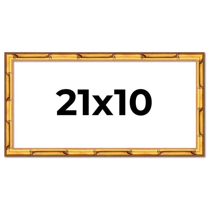 21x10 Frame Gold Bamboo Solid Wood Picture Frame | 1 Inch Moulding