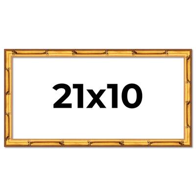 21x10 Frame Gold Bamboo Solid Wood Picture Frame | 1 Inch Moulding
