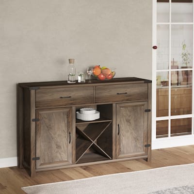 HomCom Wooden Farmhouse Sideboard Storage Buffet Cabinet