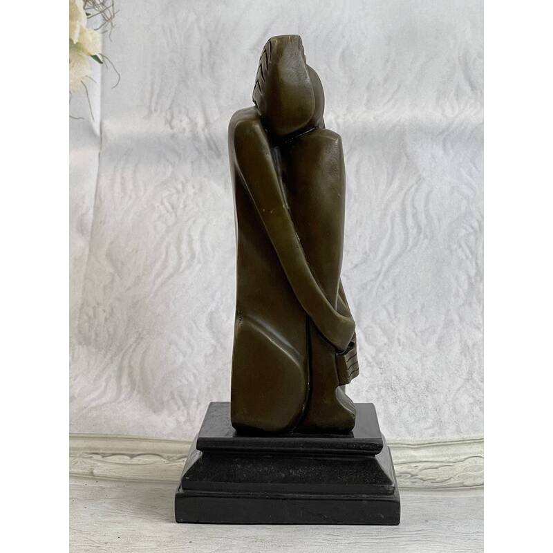 Signed Salvador Dali Abstract Woman Bronze Marble Base Figurine Hot Cast Figure