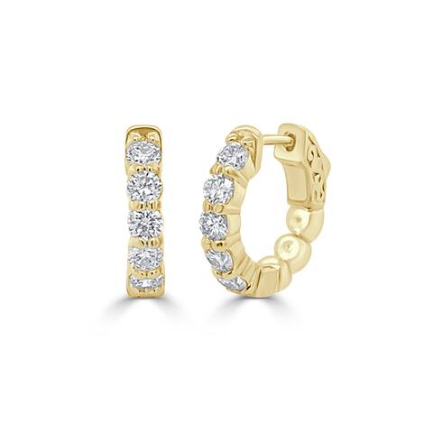 Joelle Diamond Hoop Earring 14K YG 5/8" 1 CTTW Gifts for Her