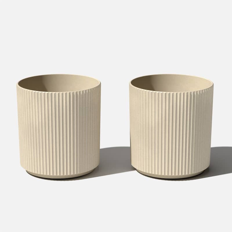 Veradek Demi Series Demi Round Planter - 20 inch - 2 Pack - Sand