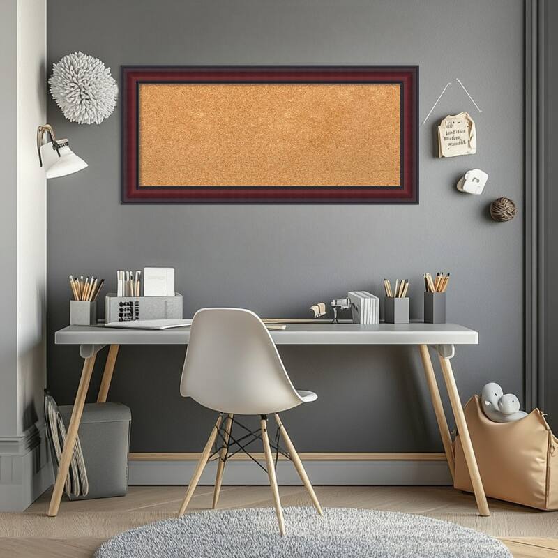 Dalat Cherry Framed Cork Board - Bulletin Board, Organization Board, Pin Board