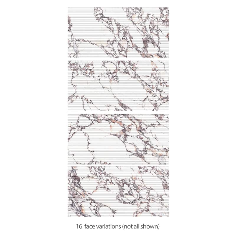 Merola Tile Touche Pleated Deco Rubis 23-1/2" x 47-1/8" Porcelain Floor and Wall Tile